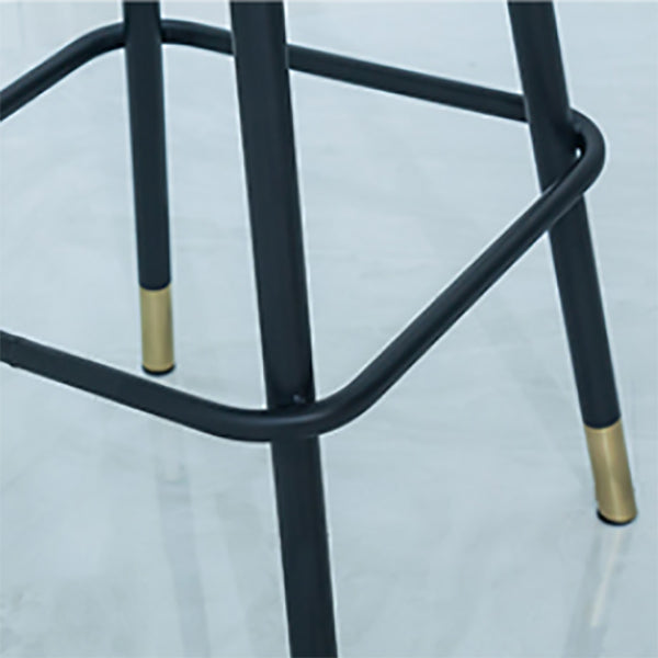 Contemporary Metal Backrest Counter High Stool with Leather Cushion Clearhalo 'Bar Furniture' 'Bar Stools' 'bar_stools' 'furn' 'furn_bar_stools' 'Furniture' 'Kitchen & Dining Furniture' 7795225