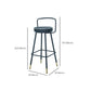 Contemporary Metal Backrest Counter High Stool with Leather Cushion Clearhalo 'Bar Furniture' 'Bar Stools' 'bar_stools' 'furn' 'furn_bar_stools' 'Furniture' 'Kitchen & Dining Furniture' 7795229
