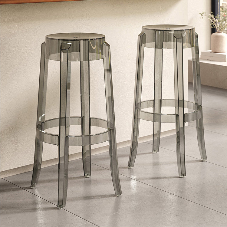 Contemporary Plastic Backless Counter High Stool with 4 Legs Clearhalo 'Bar Furniture' 'Bar Stools' 'bar_stools' 'furn' 'furn_bar_stools' 'Furniture' 'Kitchen & Dining Furniture' 7795235