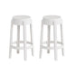 Contemporary Plastic Backless Counter High Stool with 4 Legs White 2 Piece Set Counter Stool(26"H) Clearhalo 'Bar Furniture' 'Bar Stools' 'bar_stools' 'furn' 'furn_bar_stools' 'Furniture' 'Kitchen & Dining Furniture' 7795236