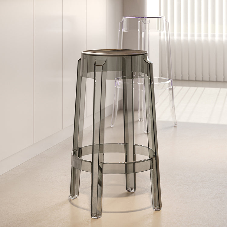 Contemporary Plastic Backless Counter High Stool with 4 Legs Clearhalo 'Bar Furniture' 'Bar Stools' 'bar_stools' 'furn' 'furn_bar_stools' 'Furniture' 'Kitchen & Dining Furniture' 7795237