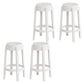 Contemporary Plastic Backless Counter High Stool with 4 Legs White 4 Piece Set Counter Stool(26"H) Clearhalo 'Bar Furniture' 'Bar Stools' 'bar_stools' 'furn' 'furn_bar_stools' 'Furniture' 'Kitchen & Dining Furniture' 7795238