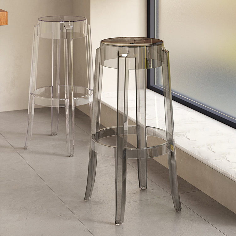 Contemporary Plastic Backless Counter High Stool with 4 Legs Clearhalo 'Bar Furniture' 'Bar Stools' 'bar_stools' 'furn' 'furn_bar_stools' 'Furniture' 'Kitchen & Dining Furniture' 7795239