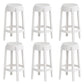 Contemporary Plastic Backless Counter High Stool with 4 Legs White 6 Piece Set Counter Stool(26"H) Clearhalo 'Bar Furniture' 'Bar Stools' 'bar_stools' 'furn' 'furn_bar_stools' 'Furniture' 'Kitchen & Dining Furniture' 7795240