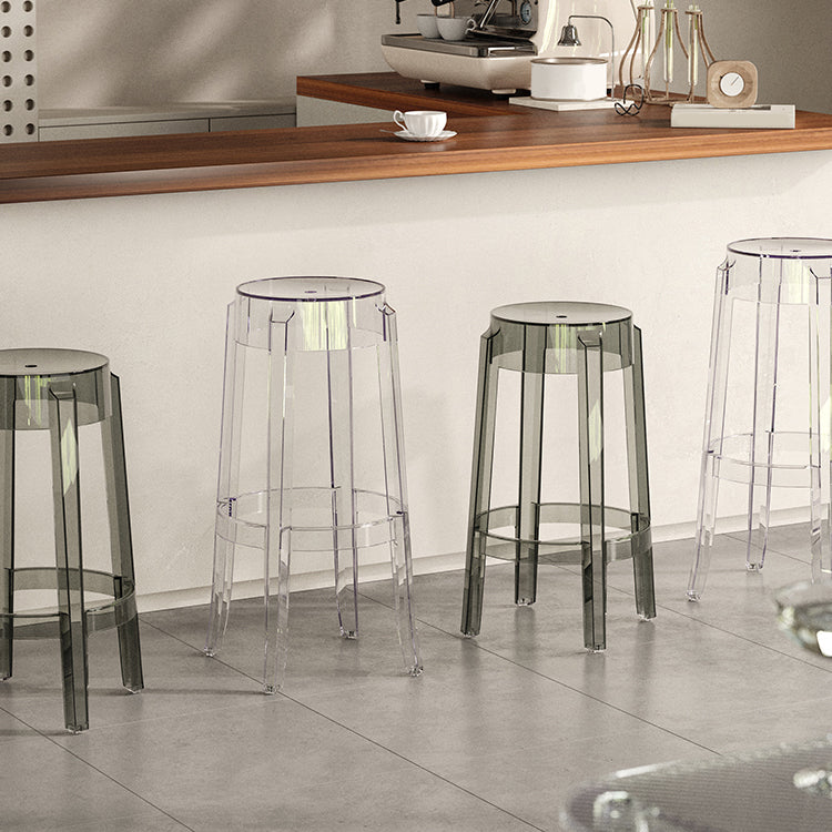 Contemporary Plastic Backless Counter High Stool with 4 Legs Clearhalo 'Bar Furniture' 'Bar Stools' 'bar_stools' 'furn' 'furn_bar_stools' 'Furniture' 'Kitchen & Dining Furniture' 7795241