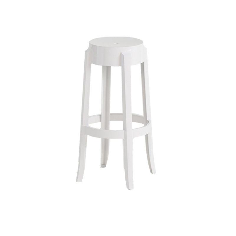 Contemporary Plastic Backless Counter High Stool with 4 Legs White 1 Piece Bar Stool(30"H) Clearhalo 'Bar Furniture' 'Bar Stools' 'bar_stools' 'furn' 'furn_bar_stools' 'Furniture' 'Kitchen & Dining Furniture' 7795244
