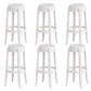 Contemporary Plastic Backless Counter High Stool with 4 Legs White 6 Piece Set Bar Stool(30"H) Clearhalo 'Bar Furniture' 'Bar Stools' 'bar_stools' 'furn' 'furn_bar_stools' 'Furniture' 'Kitchen & Dining Furniture' 7795250
