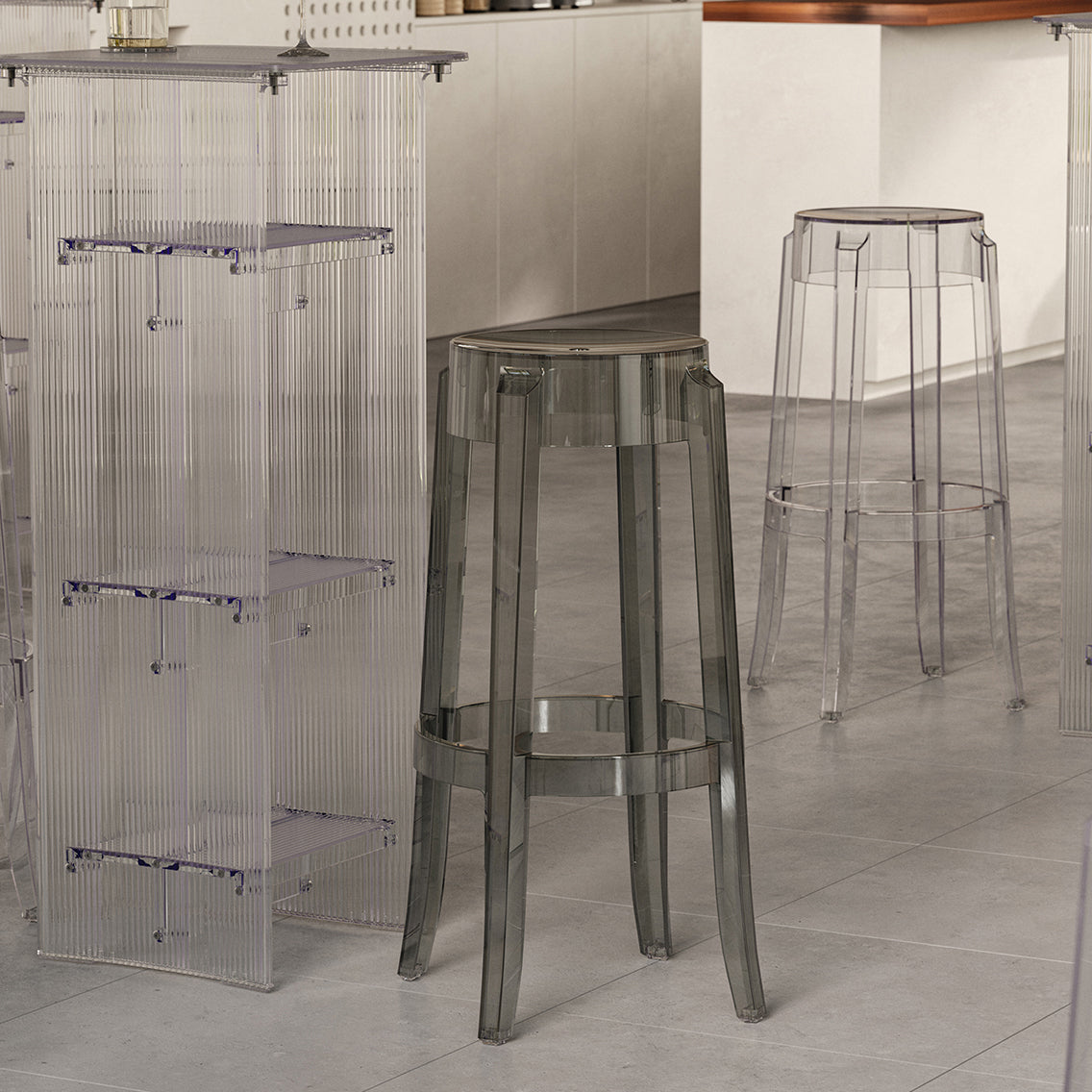 Contemporary Plastic Backless Counter High Stool with 4 Legs Clearhalo 'Bar Furniture' 'Bar Stools' 'bar_stools' 'furn' 'furn_bar_stools' 'Furniture' 'Kitchen & Dining Furniture' 7795253