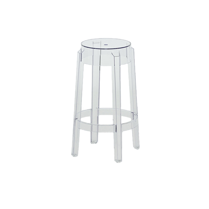 Contemporary Plastic Backless Counter High Stool with 4 Legs Clear 1 Piece Counter Stool(26"H) Clearhalo 'Bar Furniture' 'Bar Stools' 'bar_stools' 'furn' 'furn_bar_stools' 'Furniture' 'Kitchen & Dining Furniture' 7795254