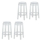 Contemporary Plastic Backless Counter High Stool with 4 Legs Clear 4 Piece Set Counter Stool(26"H) Clearhalo 'Bar Furniture' 'Bar Stools' 'bar_stools' 'furn' 'furn_bar_stools' 'Furniture' 'Kitchen & Dining Furniture' 7795256