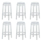 Contemporary Plastic Backless Counter High Stool with 4 Legs Clear 6 Piece Set Counter Stool(26"H) Clearhalo 'Bar Furniture' 'Bar Stools' 'bar_stools' 'furn' 'furn_bar_stools' 'Furniture' 'Kitchen & Dining Furniture' 7795257