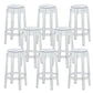 Contemporary Plastic Backless Counter High Stool with 4 Legs Clear 8 Piece Set Counter Stool(26"H) Clearhalo 'Bar Furniture' 'Bar Stools' 'bar_stools' 'furn' 'furn_bar_stools' 'Furniture' 'Kitchen & Dining Furniture' 7795258
