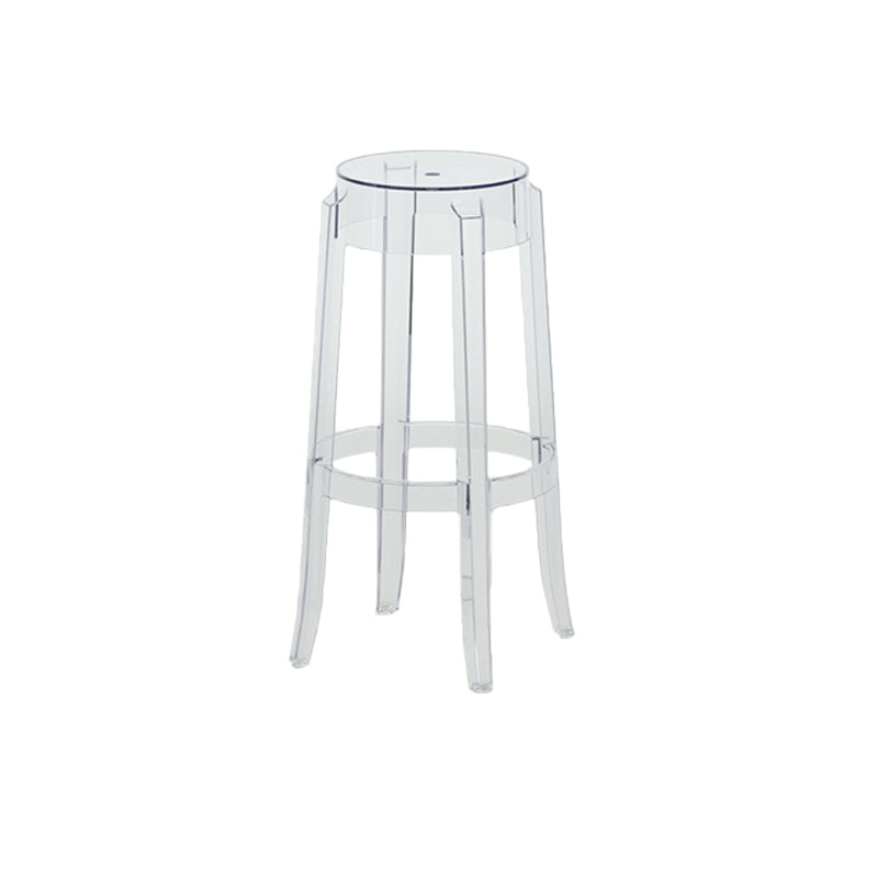 Contemporary Plastic Backless Counter High Stool with 4 Legs Clear 1 Piece Bar Stool(30"H) Clearhalo 'Bar Furniture' 'Bar Stools' 'bar_stools' 'furn' 'furn_bar_stools' 'Furniture' 'Kitchen & Dining Furniture' 7795259