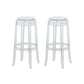 Contemporary Plastic Backless Counter High Stool with 4 Legs Clear 2 Piece Set Bar Stool(30"H) Clearhalo 'Bar Furniture' 'Bar Stools' 'bar_stools' 'furn' 'furn_bar_stools' 'Furniture' 'Kitchen & Dining Furniture' 7795260