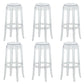 Contemporary Plastic Backless Counter High Stool with 4 Legs Clear 6 Piece Set Bar Stool(30"H) Clearhalo 'Bar Furniture' 'Bar Stools' 'bar_stools' 'furn' 'furn_bar_stools' 'Furniture' 'Kitchen & Dining Furniture' 7795262