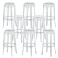 Contemporary Plastic Backless Counter High Stool with 4 Legs Clear 8 Piece Set Bar Stool(30"H) Clearhalo 'Bar Furniture' 'Bar Stools' 'bar_stools' 'furn' 'furn_bar_stools' 'Furniture' 'Kitchen & Dining Furniture' 7795263