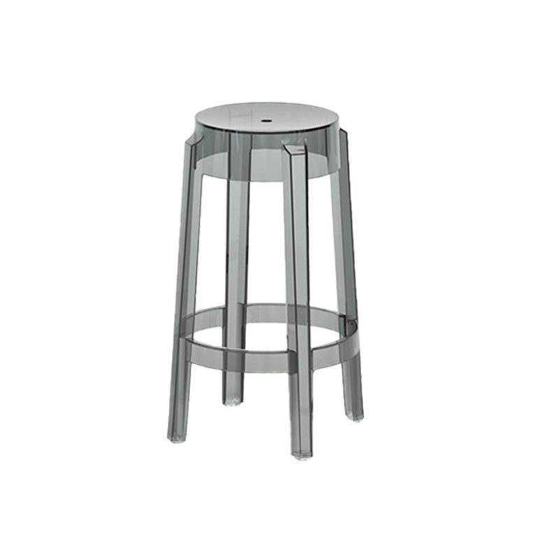 Contemporary Plastic Backless Counter High Stool with 4 Legs Grey 1 Piece Counter Stool(26"H) Clearhalo 'Bar Furniture' 'Bar Stools' 'bar_stools' 'furn' 'furn_bar_stools' 'Furniture' 'Kitchen & Dining Furniture' 7795264