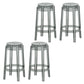 Contemporary Plastic Backless Counter High Stool with 4 Legs Grey 4 Piece Set Counter Stool(26"H) Clearhalo 'Bar Furniture' 'Bar Stools' 'bar_stools' 'furn' 'furn_bar_stools' 'Furniture' 'Kitchen & Dining Furniture' 7795266