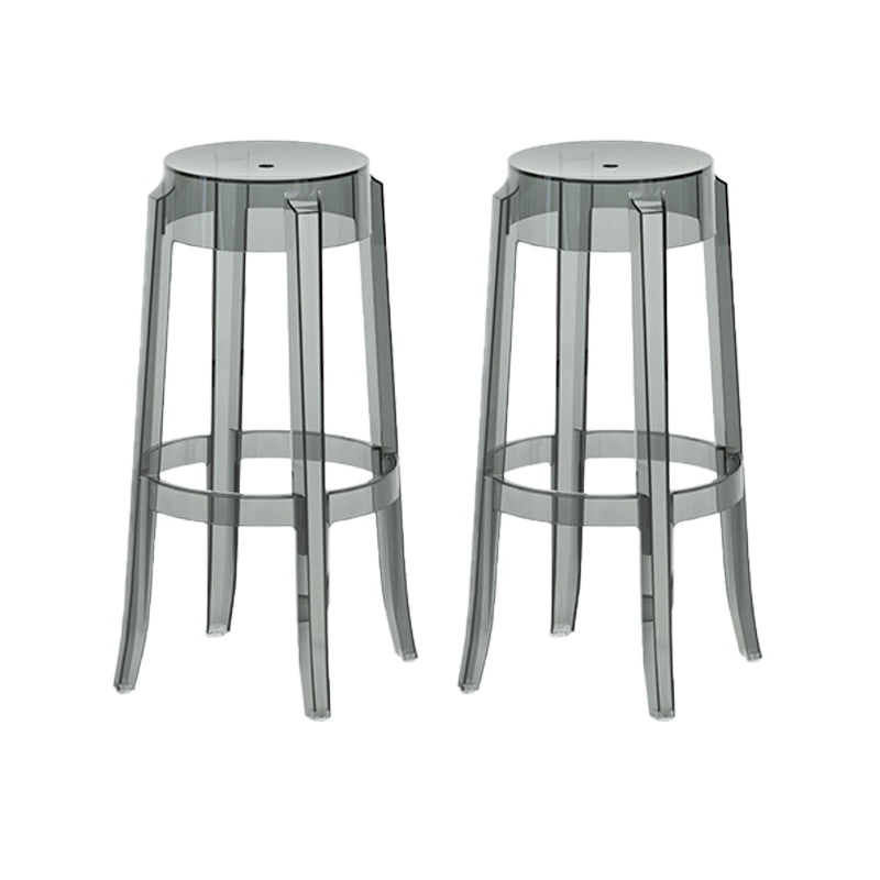 Contemporary Plastic Backless Counter High Stool with 4 Legs Grey 2 Piece Set Bar Stool(30"H) Clearhalo 'Bar Furniture' 'Bar Stools' 'bar_stools' 'furn' 'furn_bar_stools' 'Furniture' 'Kitchen & Dining Furniture' 7795270