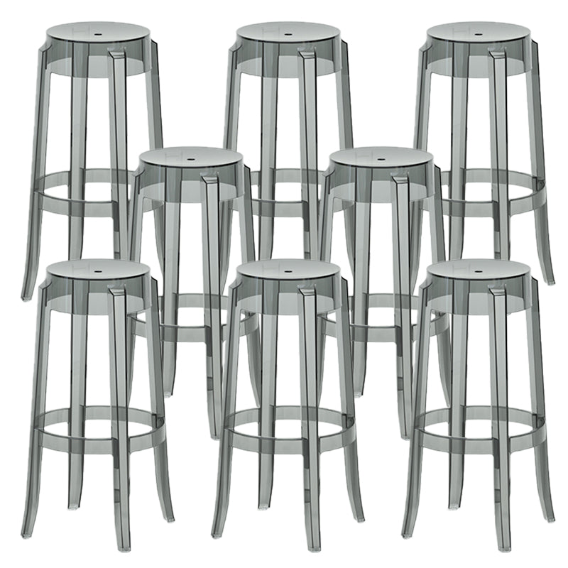 Contemporary Plastic Backless Counter High Stool with 4 Legs Grey 8 Piece Set Bar Stool(30"H) Clearhalo 'Bar Furniture' 'Bar Stools' 'bar_stools' 'furn' 'furn_bar_stools' 'Furniture' 'Kitchen & Dining Furniture' 7795273