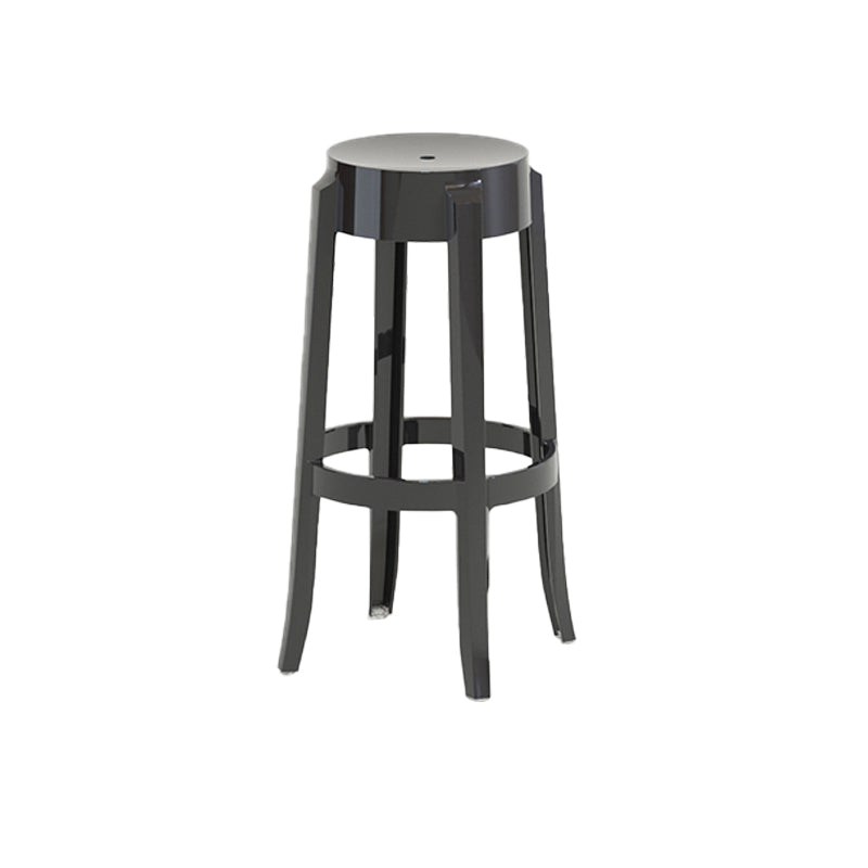 Contemporary Plastic Backless Counter High Stool with 4 Legs Black 1 Piece Bar Stool(30"H) Clearhalo 'Bar Furniture' 'Bar Stools' 'bar_stools' 'furn' 'furn_bar_stools' 'Furniture' 'Kitchen & Dining Furniture' 7795274