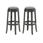 Contemporary Plastic Backless Counter High Stool with 4 Legs Black 2 Piece Set Bar Stool(30"H) Clearhalo 'Bar Furniture' 'Bar Stools' 'bar_stools' 'furn' 'furn_bar_stools' 'Furniture' 'Kitchen & Dining Furniture' 7795275