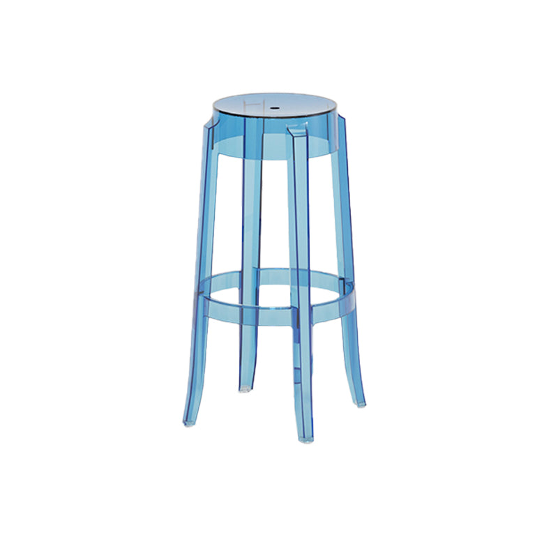 Contemporary Plastic Backless Counter High Stool with 4 Legs Blue 1 Piece Bar Stool(30"H) Clearhalo 'Bar Furniture' 'Bar Stools' 'bar_stools' 'furn' 'furn_bar_stools' 'Furniture' 'Kitchen & Dining Furniture' 7795284
