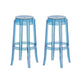Contemporary Plastic Backless Counter High Stool with 4 Legs Blue 2 Piece Set Bar Stool(30"H) Clearhalo 'Bar Furniture' 'Bar Stools' 'bar_stools' 'furn' 'furn_bar_stools' 'Furniture' 'Kitchen & Dining Furniture' 7795285