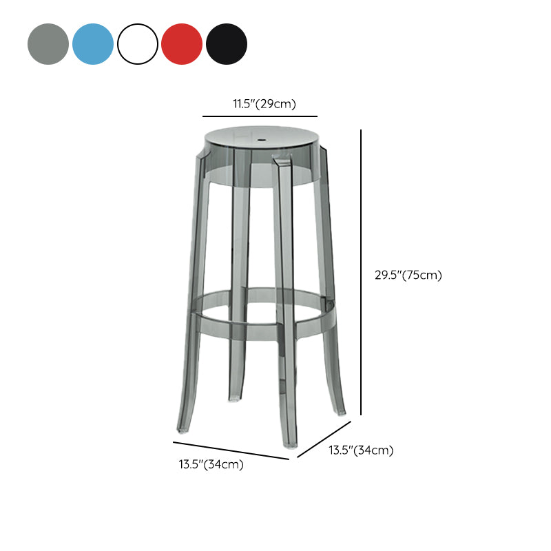 Contemporary Plastic Backless Counter High Stool with 4 Legs Clearhalo 'Bar Furniture' 'Bar Stools' 'bar_stools' 'furn' 'furn_bar_stools' 'Furniture' 'Kitchen & Dining Furniture' 7795289