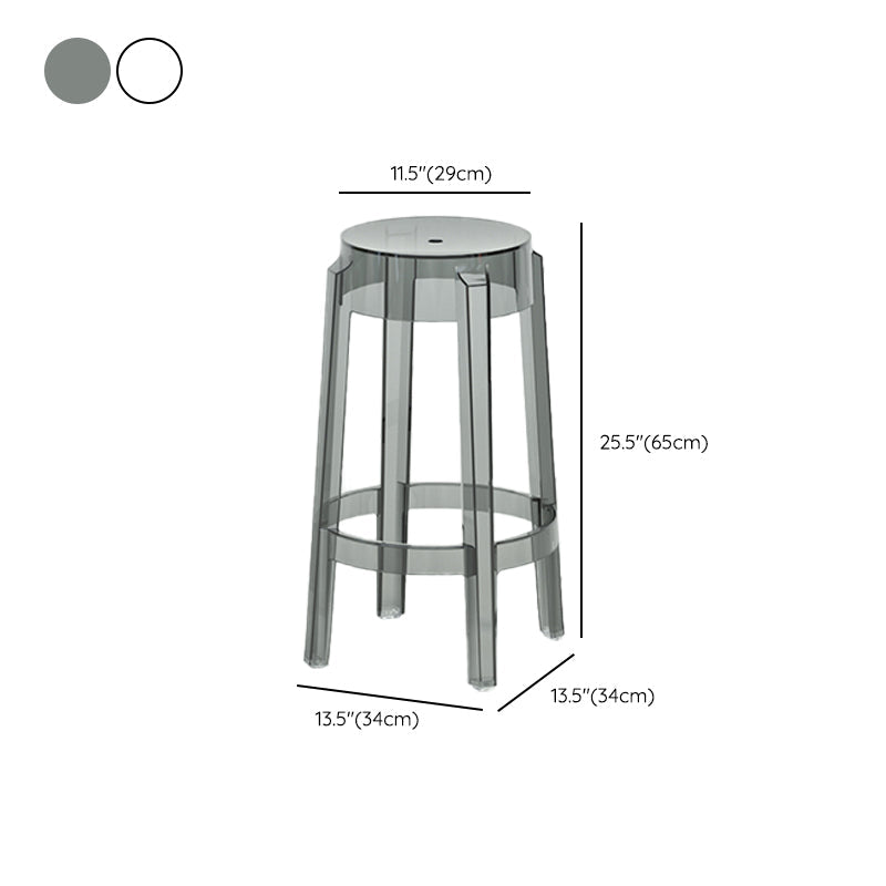 Contemporary Plastic Backless Counter High Stool with 4 Legs Clearhalo 'Bar Furniture' 'Bar Stools' 'bar_stools' 'furn' 'furn_bar_stools' 'Furniture' 'Kitchen & Dining Furniture' 7795290