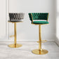Modern Style Adjustable Backrest Counter Stool with Gold Base and Leather Cushion Clearhalo 'Bar Furniture' 'Bar Stools' 'bar_stools' 'furn' 'furn_bar_stools' 'Furniture' 'Kitchen & Dining Furniture' 7795295