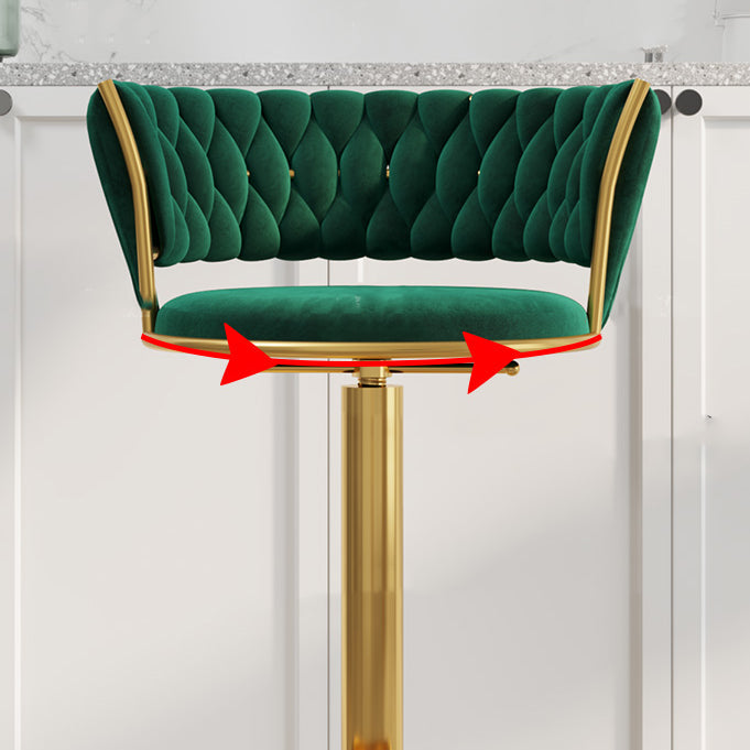 Modern Style Adjustable Backrest Counter Stool with Gold Base and Leather Cushion Clearhalo 'Bar Furniture' 'Bar Stools' 'bar_stools' 'furn' 'furn_bar_stools' 'Furniture' 'Kitchen & Dining Furniture' 7795304