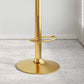 Modern Style Adjustable Backrest Counter Stool with Gold Base and Leather Cushion Clearhalo 'Bar Furniture' 'Bar Stools' 'bar_stools' 'furn' 'furn_bar_stools' 'Furniture' 'Kitchen & Dining Furniture' 7795305