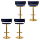Modern Style Adjustable Backrest Counter Stool with Gold Base and Leather Cushion Blue 4 Piece Set Clearhalo 'Bar Furniture' 'Bar Stools' 'bar_stools' 'furn' 'furn_bar_stools' 'Furniture' 'Kitchen & Dining Furniture' 7795317