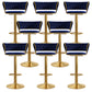 Modern Style Adjustable Backrest Counter Stool with Gold Base and Leather Cushion Blue 8 Piece Set Clearhalo 'Bar Furniture' 'Bar Stools' 'bar_stools' 'furn' 'furn_bar_stools' 'Furniture' 'Kitchen & Dining Furniture' 7795319
