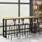 Natural Finish 1/2/5 Pcs Bar Set with Wooden Stools for Home