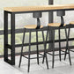 Natural Finish 1/2/5 Pcs Bar Set with Wooden Stools for Home