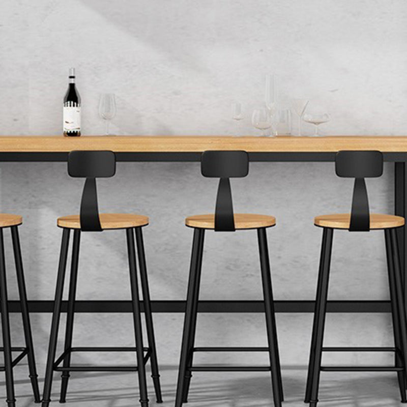 Natural Finish 1/2/5 Pcs Bar Set with Wooden Stools for Home