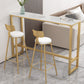 Modern Style 3/5 Pieces Faux Marble Rectangular Bar Table Set for Living Room