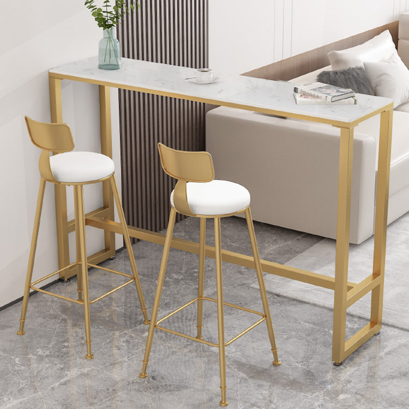 Modern Style 3/5 Pieces Faux Marble Rectangular Bar Table Set for Living Room