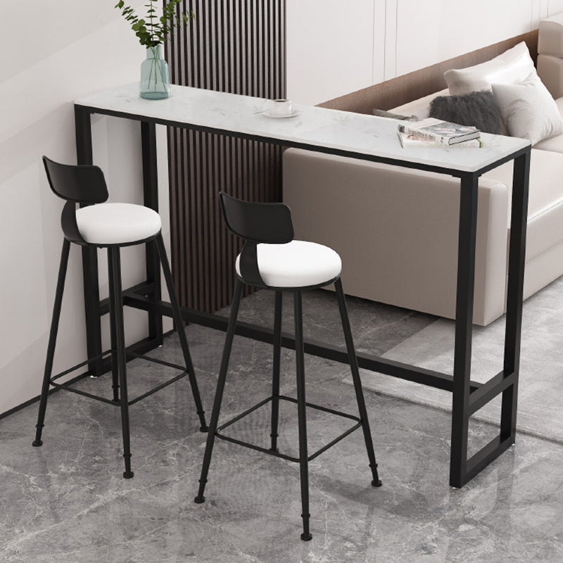 Modern Style 3/5 Pieces Faux Marble Rectangular Bar Table Set for Living Room