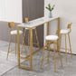 Modern Style 3/5 Pieces Faux Marble Rectangular Bar Table Set for Living Room