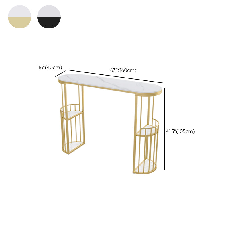 Modern Style 2/3 Pieces Stone Oval Bar Table Set for Living Room