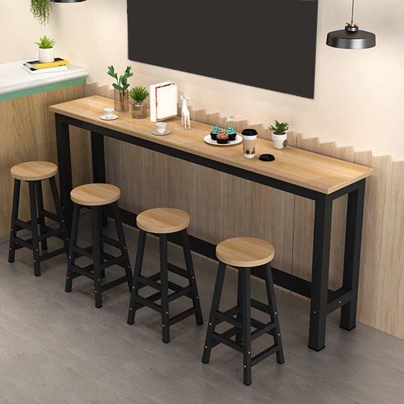 Vervaardigde houten moderne rechthoekige pubtafel met schraag voor thuis