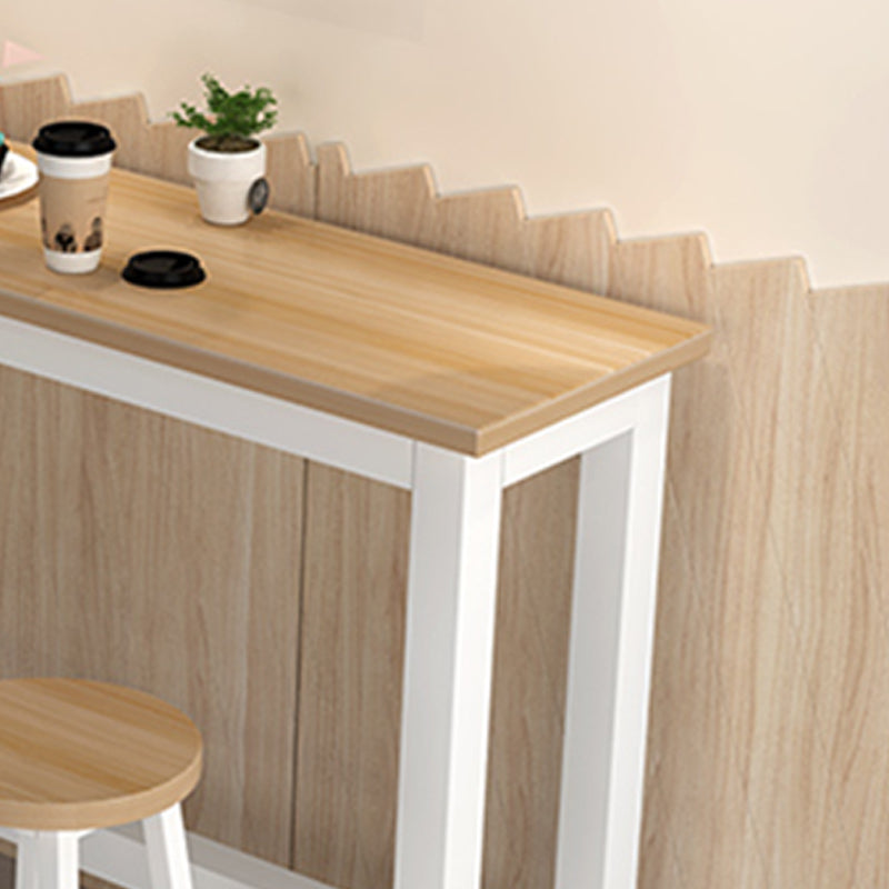 Vervaardigde houten moderne rechthoekige pubtafel met schraag voor thuis