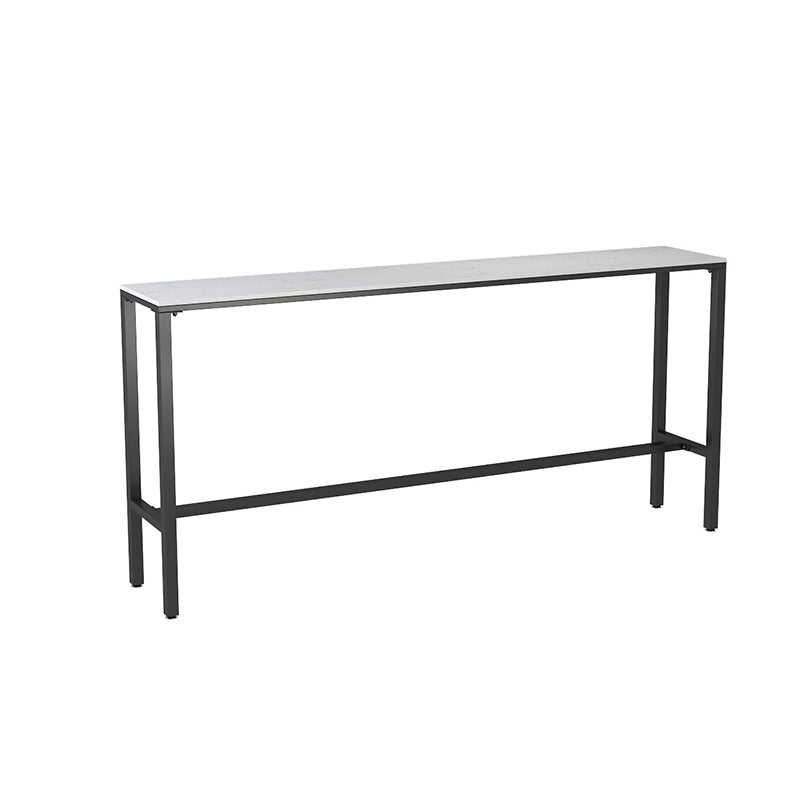 Modern Faux Marble Rectangle White Top Trestle Bar Dining Table for Kitchen Black Without Chairs Clearhalo 'Bar Furniture' 'Bar Tables' 'bar_tables' 'furn' 'furn_bar_tables' 'Furniture' 'Kitchen & Dining Furniture' 7795496