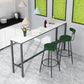 Modern Faux Marble Rectangle White Top Trestle Bar Dining Table for Kitchen Clearhalo 'Bar Furniture' 'Bar Tables' 'bar_tables' 'furn' 'furn_bar_tables' 'Furniture' 'Kitchen & Dining Furniture' 7795500