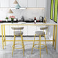 Modern Faux Marble Rectangle White Top Trestle Bar Dining Table for Kitchen Clearhalo 'Bar Furniture' 'Bar Tables' 'bar_tables' 'furn' 'furn_bar_tables' 'Furniture' 'Kitchen & Dining Furniture' 7795504