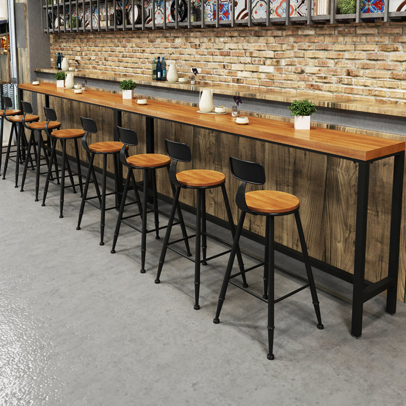 Rechteckiger Bar-Esstisch mit Massivholzplatte im Industriestil für das Esszimmer