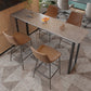 Modern Sintered Stone Top Rectangle Sled Bar Dining Table with Metal Base Clearhalo 'Bar Furniture' 'Bar Tables' 'bar_tables' 'furn' 'furn_bar_tables' 'Furniture' 'Kitchen & Dining Furniture' 7795601